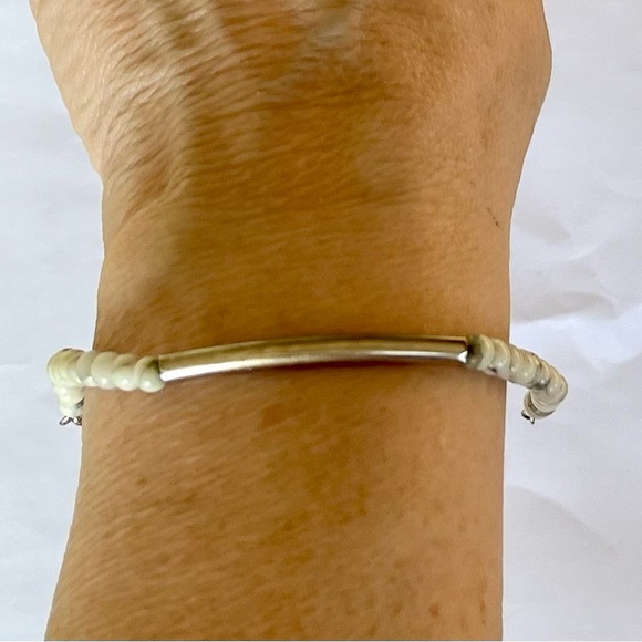 Gemstone silver tone bar bracelet size 7 jewelry - Picture 10 of 16